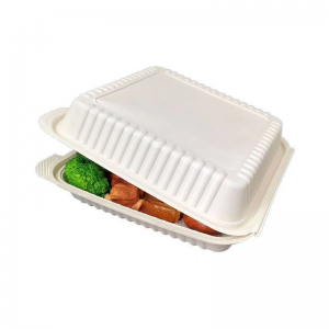 Eco - compost palourdes à emporter contenants alimentaires jetables biodégradables bagasse boîte à lunch pour enfants